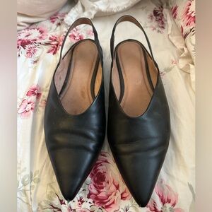 Halogen black flat sling back size 10